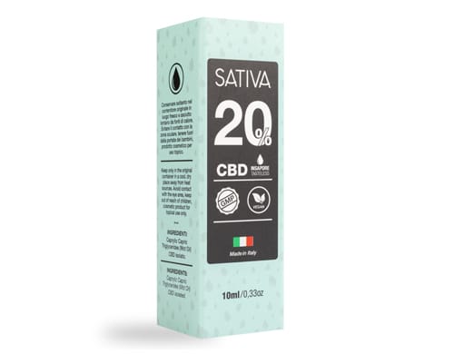 sativa-cbd-oil-20-package Package of CBD Oil 10 ml 20% - Sativa